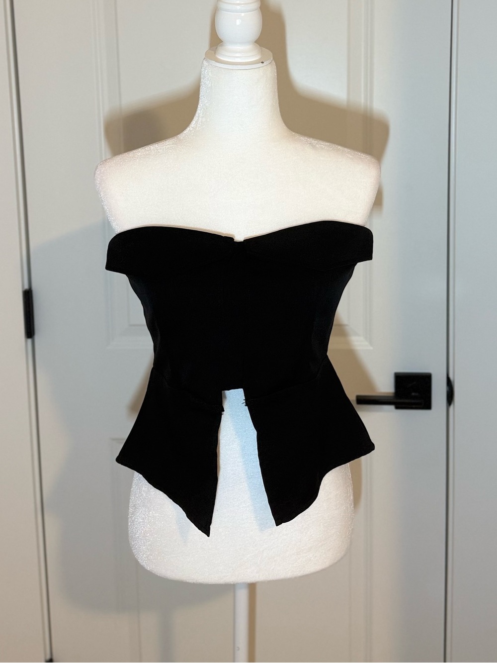 Missguided Black Strapless Corset Top